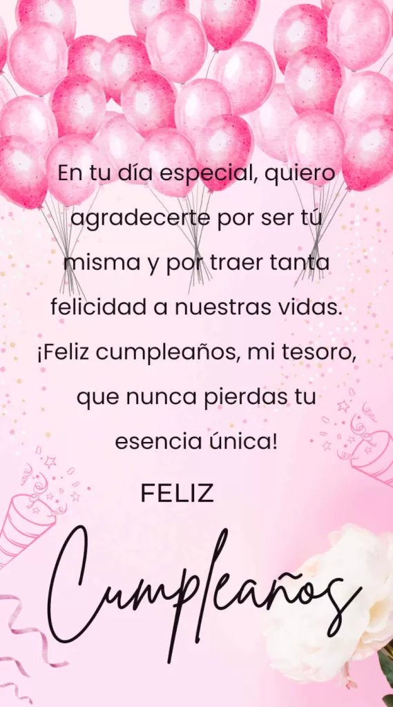 Feliz Cumpleaños hija eres unica