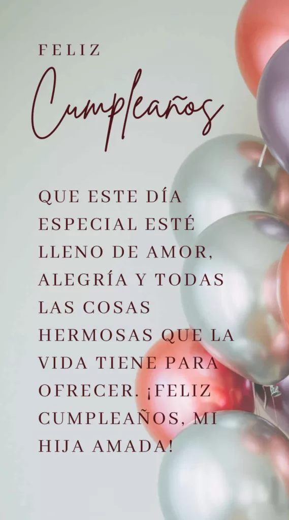 Feliz Cumpleaños amada hija